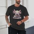 Axolotl Books Readsalotl Reading Bookworm Kawaii Axolotl Unisex T-Shirt