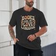 Books Are My Love Language Retro Groovy 70s Book Lover Unisex T-Shirt Books Are My Love Language Retro Groovy 70s Book Lover Unisex T-Shirt