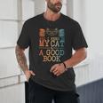 Cat & Book Art For Men Women Cat Librarian Novel Book Lover Unisex T-Shirt