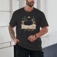 Cat On Open Book Mushrooms Ferns Dark Academia Unisex T-Shirt Cat On Open Book Mushrooms Ferns Dark Academia Unisex T-Shirt