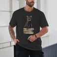 Cat Sitting On Books Unisex T-Shirt Cat Sitting On Books Unisex T-Shirt