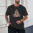Christmas Book Reading Reader Xmas Bibliophile -Adult Christmas Tree Book Modern Unisex T-Shirt