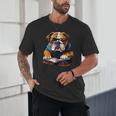 Cute Dog English Bulldog Reading Book Unisex T-Shirt