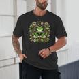 Cute Floral Frog Book Reading Unisex T-Shirt