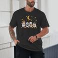 Cute Ghost Drinking Coffee Halloween Fall Ghost Book Reading Unisex T-Shirt