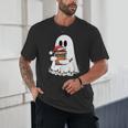 Cute Ghost Holding Books Bookish Christmas Unisex T-Shirt