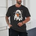 Cute Ghost Reading Book Spooky Season Halloween Costume Kids Unisex T-Shirt
