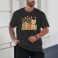 Cute Kawaii Cat Books Flowers Unisex T-Shirt