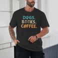 Dogs Books Coffee Reading Book Lover Unisex T-Shirt