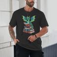 Dragon Reading Books Fantasy Lovers Mythical Creatures Unisex T-Shirt