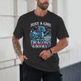 Dragon Reading Just A Girl Who Loves Dragons And Books Unisex T-Shirt Dragon Reading Just A Girl Who Loves Dragons And Books Unisex T-Shirt