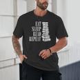 Eat Sleep Read Repeat Reading Book Librarian Men Women Kids Unisex T-Shirt