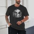 Hedgehog Reading Book Full Moon Lake Scenery Unisex T-Shirt
