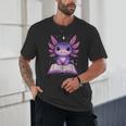 Kawaii Axolotl Cute Axolotls Reading Book Unisex T-Shirt Kawaii Axolotl Cute Axolotls Reading Book Unisex T-Shirt
