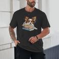 Papillon Books Reading Dog Breed Graphic For Men Women Kids Unisex T-Shirt
