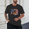 Patriotic German Shepherd Books Baseball USA Flag Vintage Unisex T-Shirt