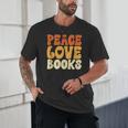 Peace Love Books Men Women Unisex T-Shirt