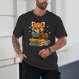 Reading Book Lover Red Panda Read Books Be Kind Stays Weird Unisex T-Shirt