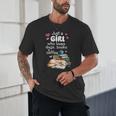 Retro Just A Girl Who Love Dogs Books And Coffee Bookworm Unisex T-Shirt