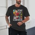 Stay Curious Monkey Reading Book Lover Bookworm Unisex T-Shirt