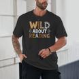 Wild About Reading Animal Bookworm Library Book Lover Reader Unisex T-Shirt