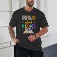Wild About Reading Books Reader Bookworm Animals Book Lover Unisex T-Shirt Wild About Reading Books Reader Bookworm Animals Book Lover Unisex T-Shirt