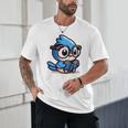 Adorable Book Lover Blue Jay With Reading Glasses Cute Raglan Baseball Tee Unisex T-Shirt