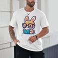 Adorable Book Lover Rabbit With Reading Glasses Cute Premium Unisex T-Shirt