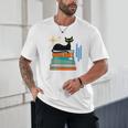 Cat And Books Retro Midcentury Mid Century Aesthetic Unisex T-Shirt Cat And Books Retro Midcentury Mid Century Aesthetic Unisex T-Shirt