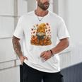 Cute Autumn Gnome Reading Pumpkin Book Lover Unisex T-Shirt