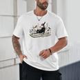 Cute Cat Flower Garden Book Kitty Reading Floral Men Women Girls Kids Unisex T-Shirt