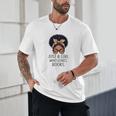 Just a Girl Who Loves Books Messy Bun Black Women Reading Unisex T-Shirt