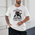 Read Banned Books Drink Coffee Fight Evil Retro Cat Unisex T-Shirt