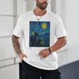 Van Gogh Starry Night Fantasy Reader Dragon Reading Book Unisex T-Shirt