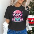 Adorable Book Lover Octopus With Reading Glasses Cute Unisex T-Shirt