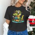Alligator Reading a Book Animal Unisex T-Shirt Alligator Reading a Book Animal Unisex T-Shirt