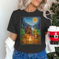 Bigfoot And Alien Reading Books Campfire Halloween Unisex T-Shirt