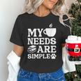Book Coffee Dog Book My Needs Are Simple Men Women Kids Unisex T-Shirt