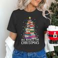 All Booked For Christmas Book Christmas Tree Lights Unisex T-Shirt