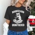 Booked And Unbothered Cat Reading Book Lovers Unisex T-Shirt