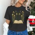 Cat Reading Book Flowers Unisex T-Shirt