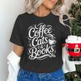 Coffee Cats & Books Reading Book Lover Reader Unisex T-Shirt Coffee Cats & Books Reading Book Lover Reader Unisex T-Shirt