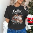 Coffee Cats And Books Cozy Calico Reader Love Cute Cat Unisex T-Shirt Coffee Cats And Books Cozy Calico Reader Love Cute Cat Unisex T-Shirt