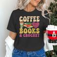 Crochet Coffee Reading Books Crocheter Crocheting Unisex T-Shirt