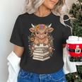 Cute Baby Highland Cow Reading Book Librarian Bookworm Unisex T-Shirt