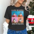 Cute Penguin Reading Book School Librarian Teacher Student Unisex T-Shirt