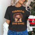 Cute Thanksgiving Teacher Librarian Thankful Reading Books Unisex T-Shirt