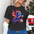 Dragon Reading a Book Bookworm Book Lover Unisex T-Shirt Dragon Reading a Book Bookworm Book Lover Unisex T-Shirt