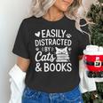 Easily Distracted By Cats And Books Reading Apparel Unisex T-Shirt Easily Distracted By Cats And Books Reading Apparel Unisex T-Shirt