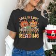 Fall In Love With Reading Autumn Pumpkin Teacher Book Lover Unisex T-Shirt Fall In Love With Reading Autumn Pumpkin Teacher Book Lover Unisex T-Shirt
